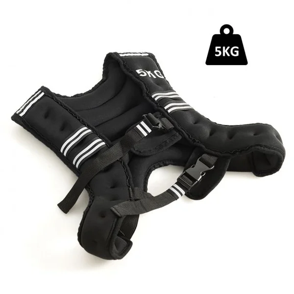 Gilet Lesté de 5 Kg Réglable pour Entrainement et Gilet avec Poids pour Exercice de Musculation en Néoprène Noir