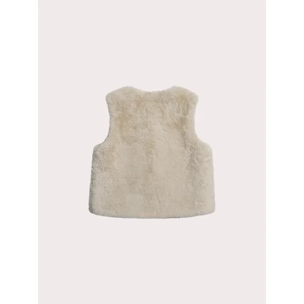 Gilet sans manche en fourrure synthétique réversible - Soins Bébé Naturels & Produits Maman Après Naissance