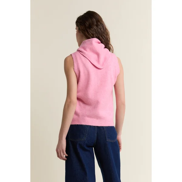 Gilet sans manches en tricot avec foulard
