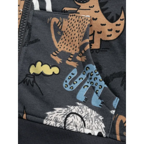Gilet à capuche doublé chaud imprimé animaux - Soins Bébé Naturels & Produits Maman Après Naissance