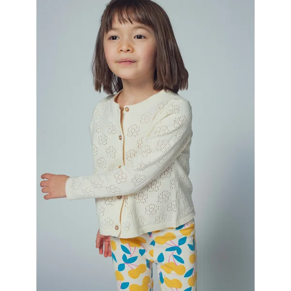 Gilet écru en maille ajourée motif fleur - Soins Bébé Naturels & Produits Maman Après Naissance