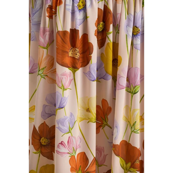 Ginny | Robe longue fendue à manches bouffantes imprimé floral éclatant