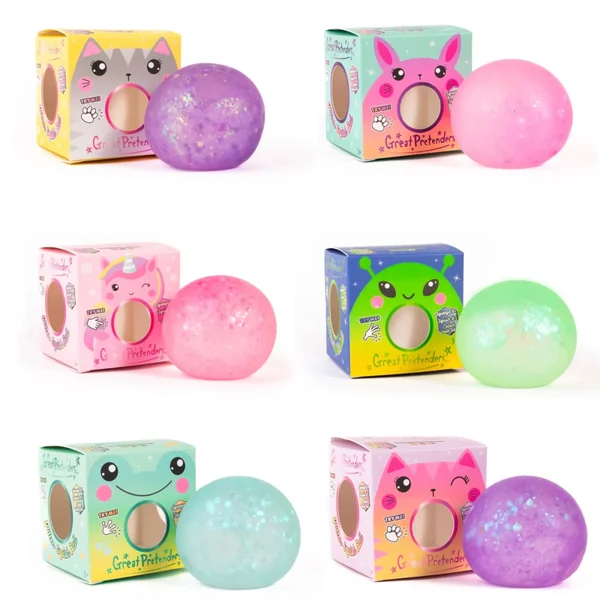 Glitter squishy stress ball, random colour