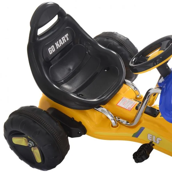 Go-Kart à Pédale 1 Place Kart à Pédale Vélo pour Enfants 3 à 8 ans avec Pédales charge max. 25 kg couleur jaune