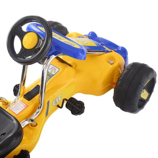 Go-Kart à Pédale 1 Place Kart à Pédale Vélo pour Enfants 3 à 8 ans avec Pédales charge max. 25 kg couleur jaune