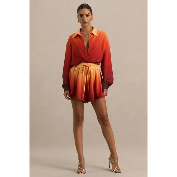 Gold Coast | Shorts en satin ombré avec détail à cordon de serrage.
