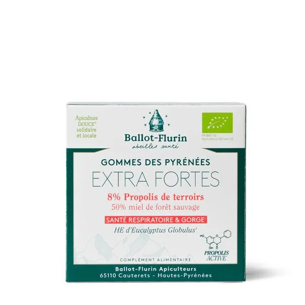 Gommes extra forte Pyrénées à la propolis et à l'eucalyptus 30g