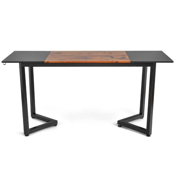 Grand Bureau d'Ordinateur 160 CM Simple et Moderne Tableau d'Épissure Poste de Travail Cadre et Crochet en Métal Noir