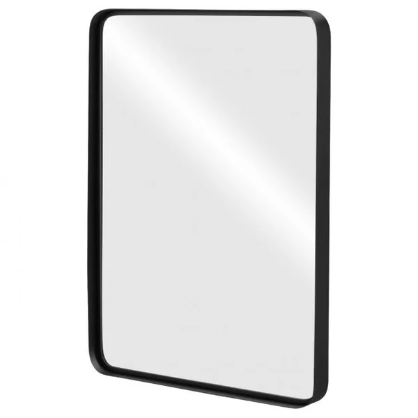 Grand Miroir de Salle de Bain avec Cadre en Métal Noir avec Cadre en Métal Noir Mat Horizontal ou Vertical Suspendu