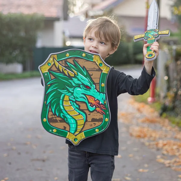 Green dragon knight foam shield