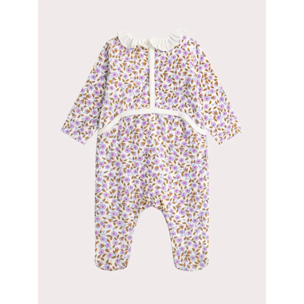 Grenouillere fleurie en velours pour bébé fille - Soins Bébé Naturels & Produits Maman Après Naissance