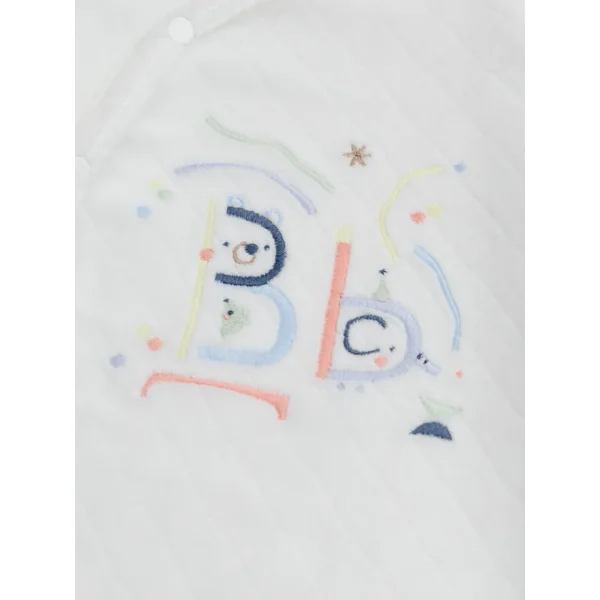Grenouillère naissance avec broderie colorée - Soins Bébé Naturels & Produits Maman Après Naissance