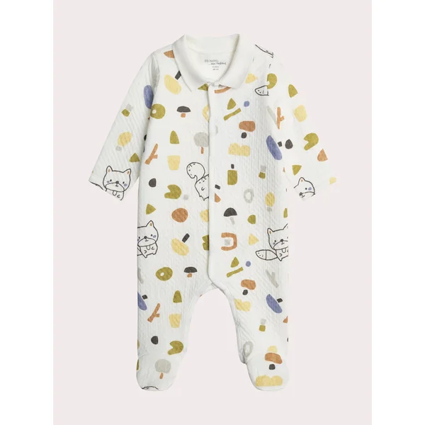 Grenouillère naissance imprimée à col polo - Soins Bébé Naturels & Produits Maman Après Naissance