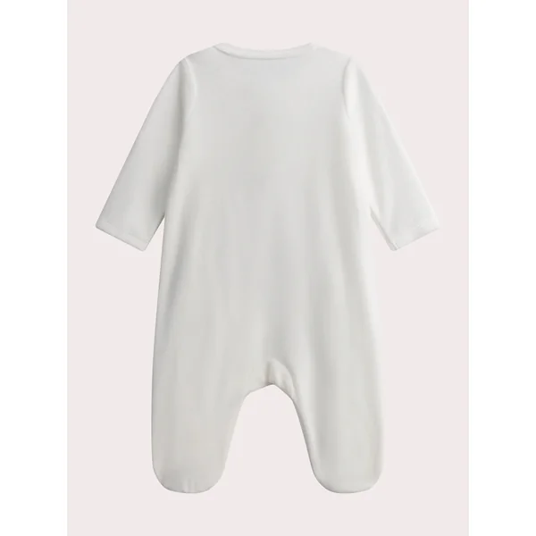 Grenouillère naissance écrue en velours motif panthère - Soins Bébé Naturels & Produits Maman Après Naissance