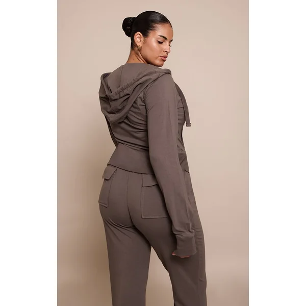 Gris Anthracite Pantalon Évasé Skinny Taille Basse Basique Grande Taille Ensemble
