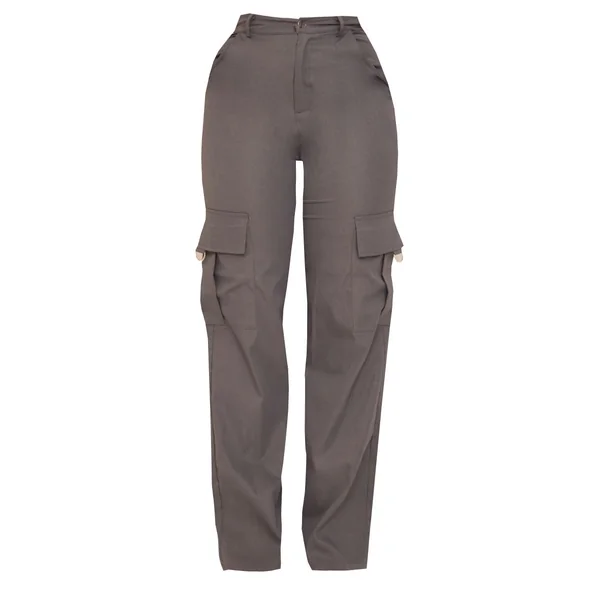 Gris Anthracite Prettylittlething Shape Pantalon Cargo Large À Détail Boucle
