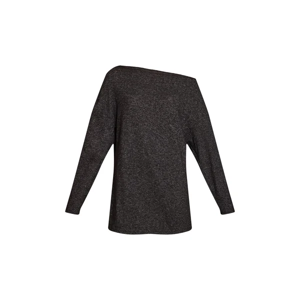 Gris Anthracite Robe Courte En Jersey À Une Épaule Et Manches Longues