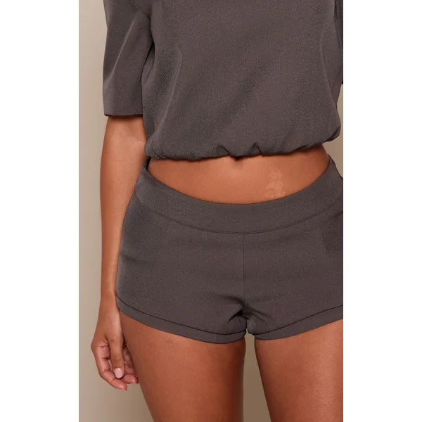 Gris Anthracite Short Mini Tailleur Petite