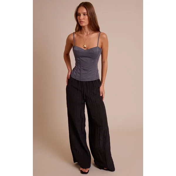Gris Anthracite Top Corset Structuré