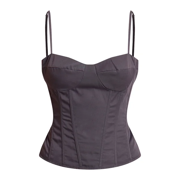 Gris Anthracite Top Corset Structuré