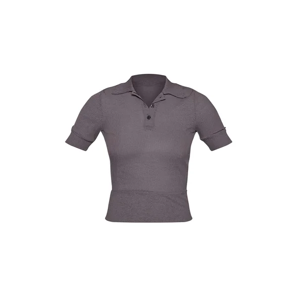 Gris Anthracite T-shirt Côtelé Dévoré Avec Détail Col En Mesh