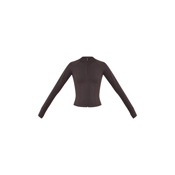 Gris Anthracite Veste De Sport Zippée Sable Avec Détails De Coutures Sculptées