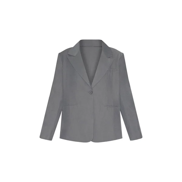 Gris Blazer Grande Taille À Col Exagéré Oversize