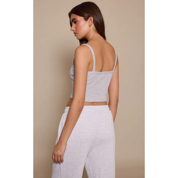 Gris Cendré Brassière De Pyjama En Jersey Gaufré