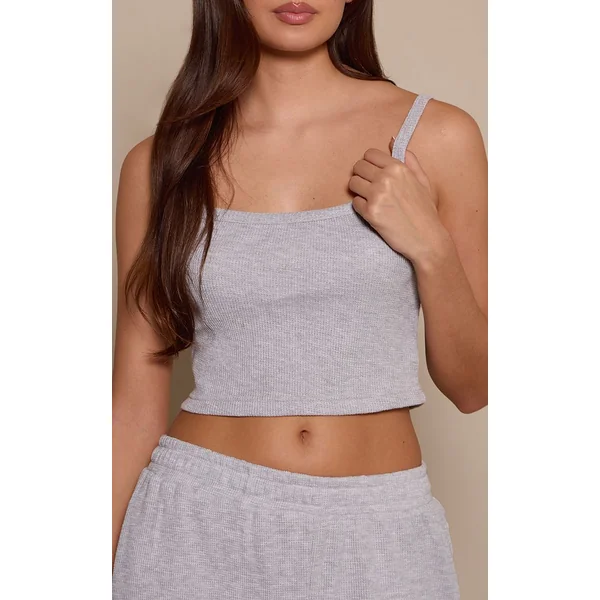 Gris Cendré Brassière De Pyjama En Jersey Gaufré