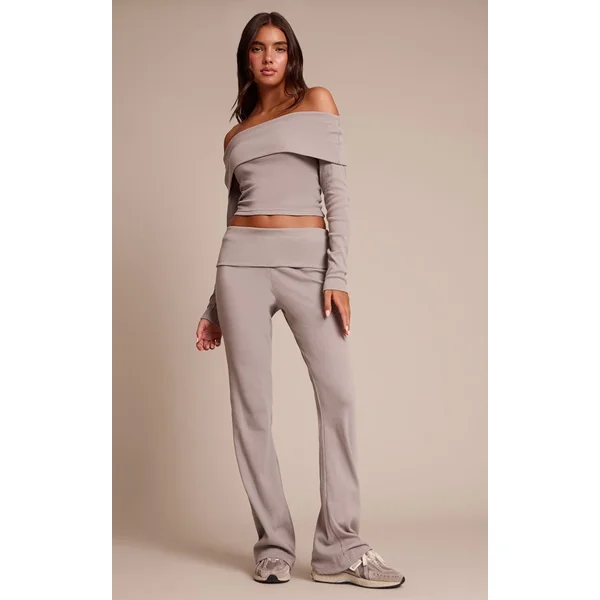 Gris Cendré Haut Bardot À Revers