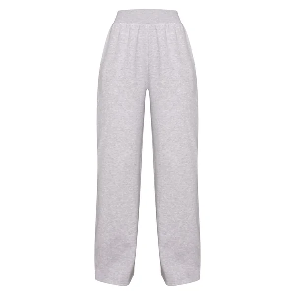 Gris Cendré Jogger Taille Haute À Jambes Larges
