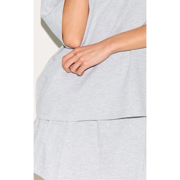 Gris Cendré Jupe-short De Tennis Mini Plissée À Rayures Coordonnée