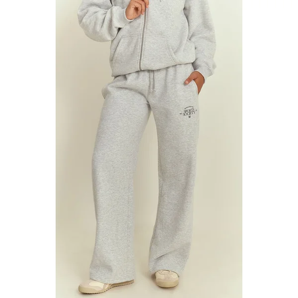Gris Cendré Pantalon De Jogging Jambe Droite Plt Sports Society