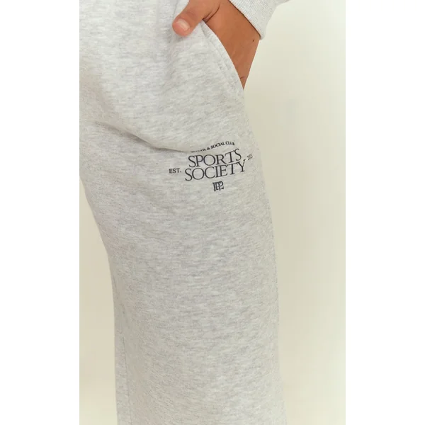Gris Cendré Pantalon De Jogging Jambe Droite Plt Sports Society