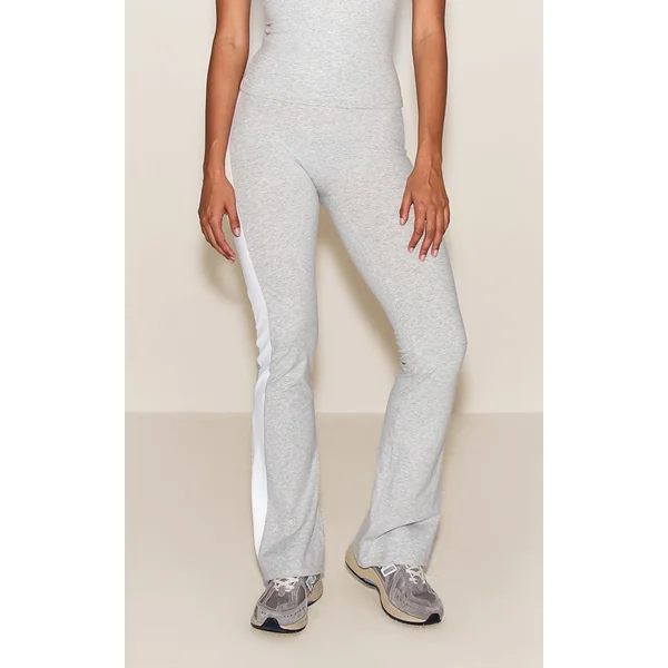 Gris Cendré Pantalon De Yoga À Empiècements Contrastants Sculptants