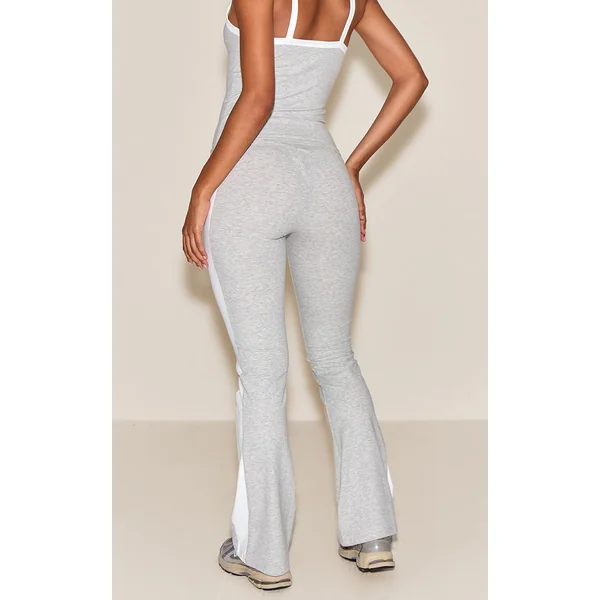 Gris Cendré Pantalon De Yoga À Empiècements Contrastants Sculptants