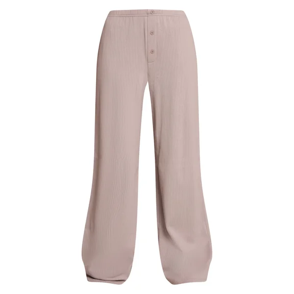 Gris Cendré Pantalon Large À Boutons