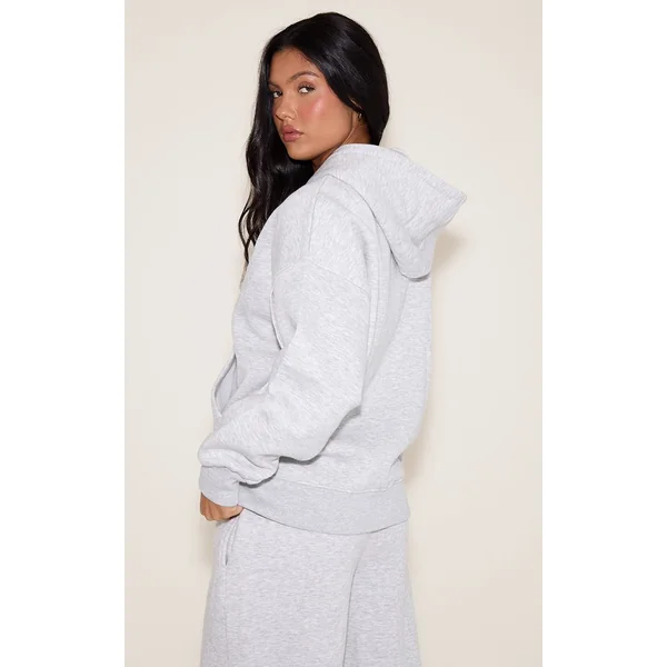 Gris Cendré Sweat À Casynthétiqueche Oversize Zippé Avec Détails De Coutures