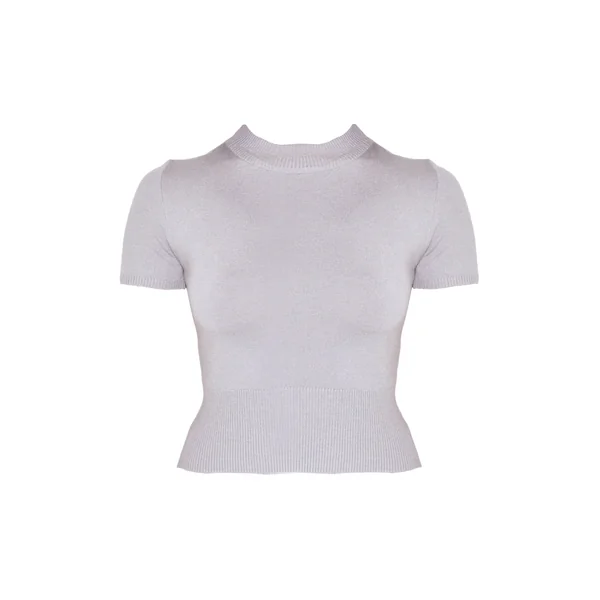 Gris Cendré T-shirt Basique En Maille