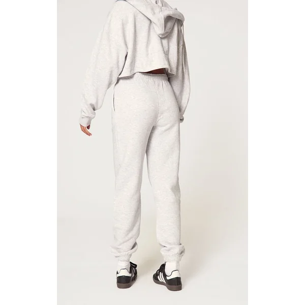 Gris Chiné Jogging Avec Slogan Copyright Prettylittlething