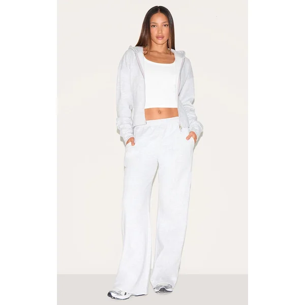 Gris Chiné Sweat À Casynthétiqueche Tall Cintré À Double Zip