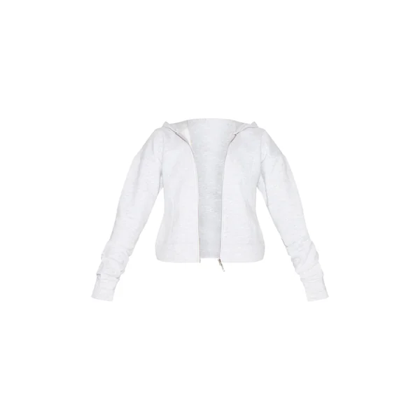 Gris Chiné Sweat À Casynthétiqueche Tall Cintré À Double Zip