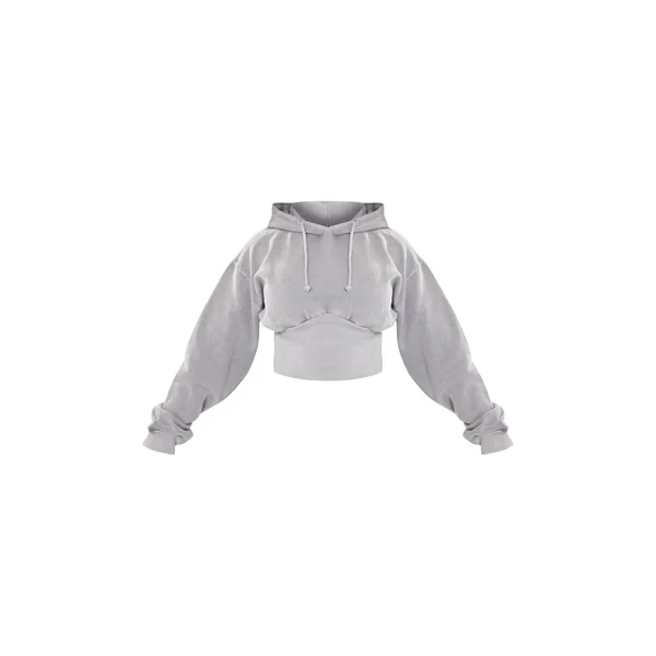 Gris Clair Sweat À Casynthétiqueche Court Taille Froncée Shape