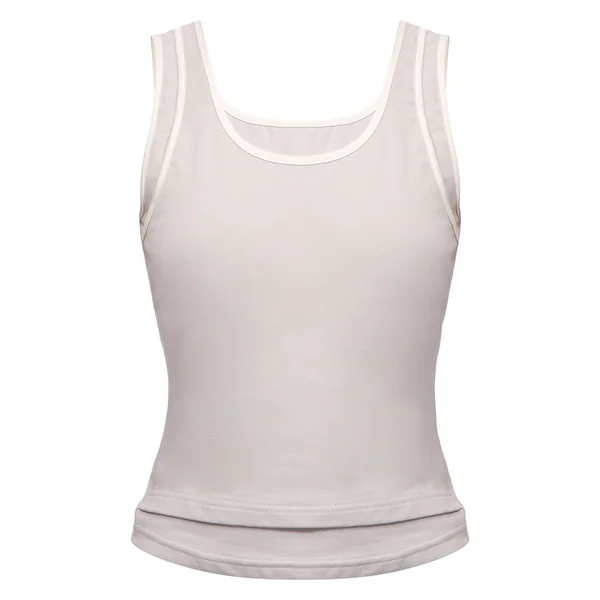 Gris Débardeur Extensible Doux À Détails Contrastés