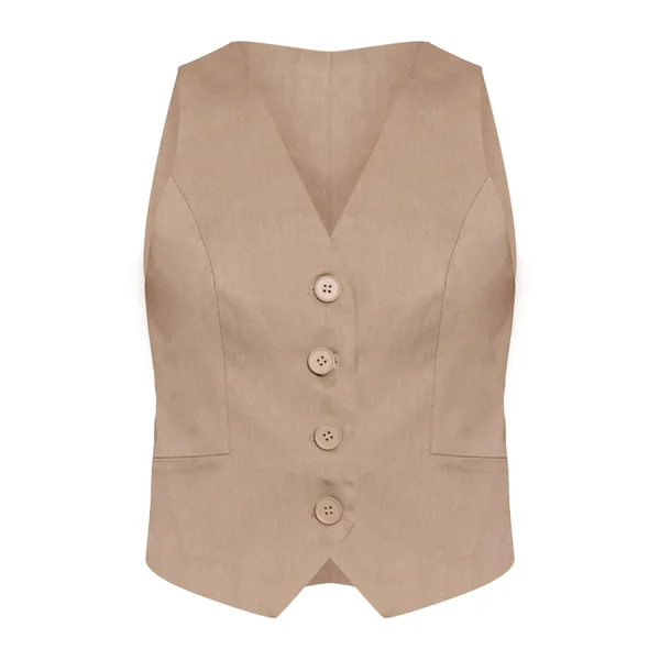 Gris Gilet Ajusté Tissé Avec Détail De Boutons