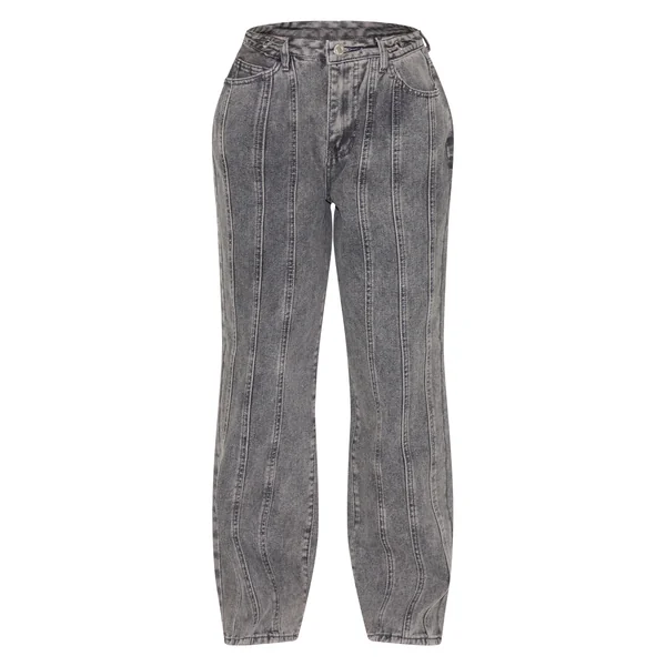 Gris Jean En Denim Petite Avec Détails De Coutures Et Bretelles Ajustables