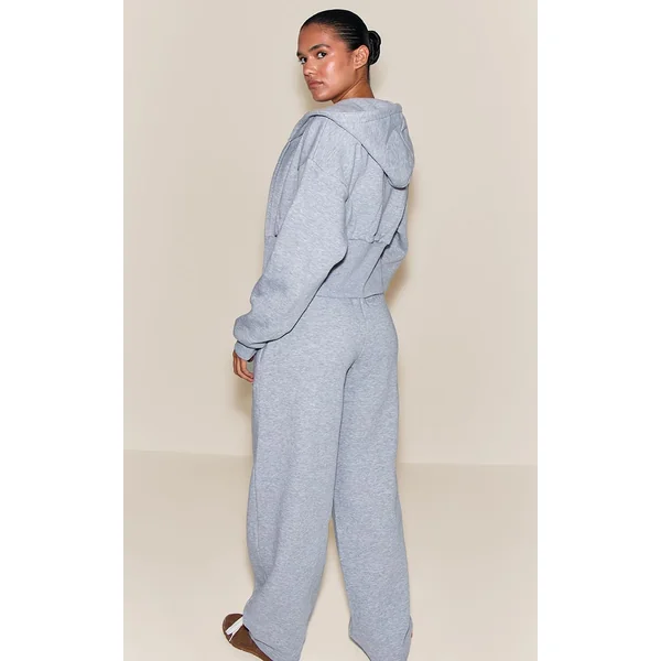 Gris Joggers Jambe Tonneau Chiné Gris