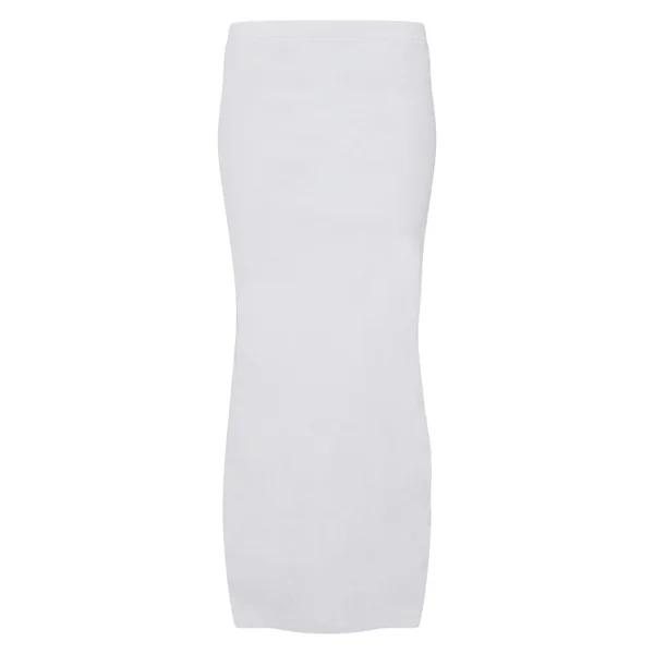 Gris Jupe Maxi Côtelée Taille Mi-haute Coordonnée