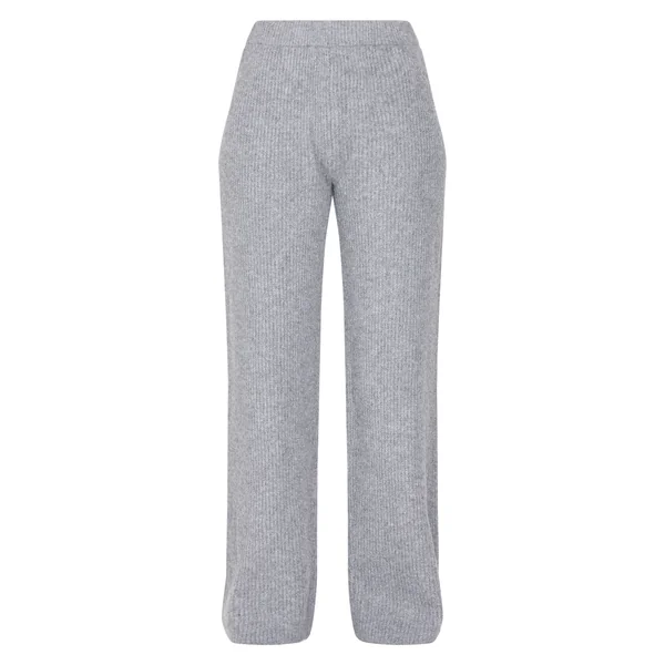 Gris Pantalon Large En Maille Pour Grande Taille
