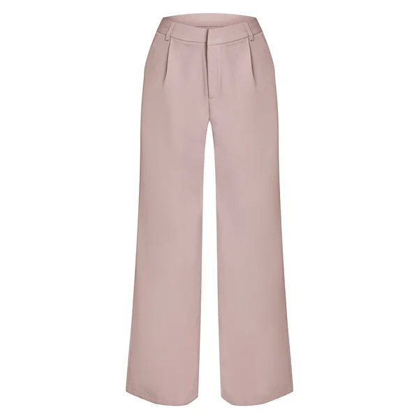 Gris Pierre Clair Pantalon Large Tissé À Double Pli